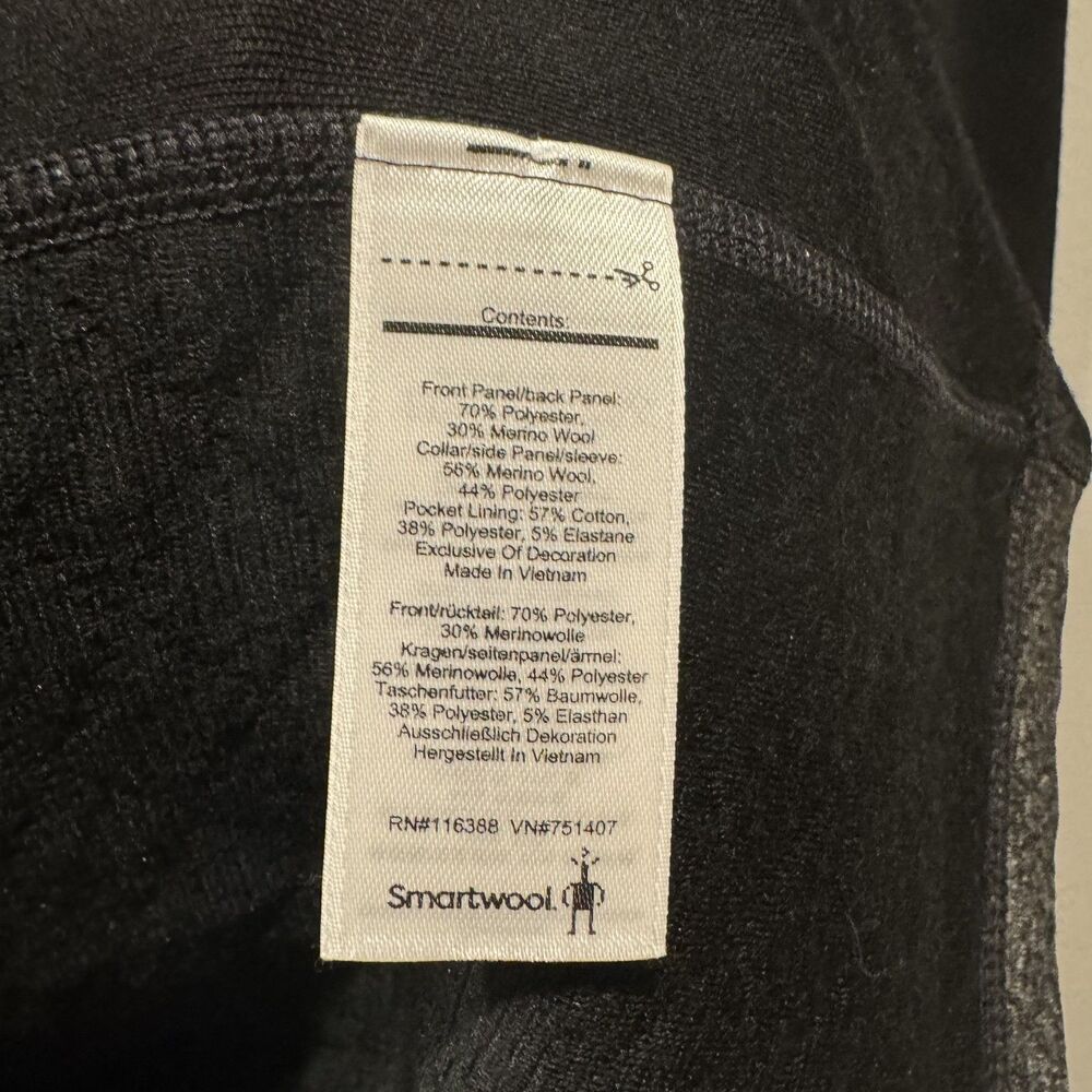 Smartwool Sweater Dress Diamond Peak Quilted Merino Wool Black Gray Women M - Picture 5 of 10